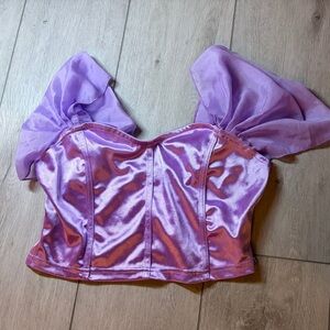 Elegant Purple Satin Women's Top